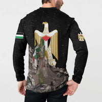 Free Palestine Button Sweatshirt Eagle of Saladin - Wonder Print Shop
