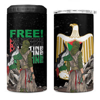 Free Palestine 4 in 1 Can Cooler Tumbler Eagle of Saladin - Wonder Print Shop