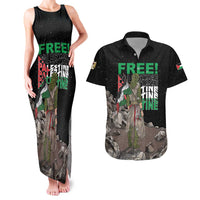 Free Palestine Couples Matching Tank Maxi Dress and Hawaiian Shirt Eagle of Saladin - Wonder Print Shop