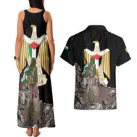 Free Palestine Couples Matching Tank Maxi Dress and Hawaiian Shirt Eagle of Saladin - Wonder Print Shop