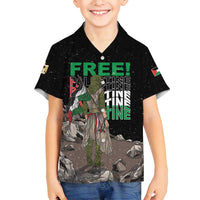 Free Palestine Family Matching Off Shoulder Short Dress and Hawaiian Shirt Eagle of Saladin - Wonder Print Shop