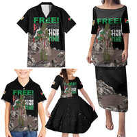 Free Palestine Family Matching Puletasi and Hawaiian Shirt Eagle of Saladin - Wonder Print Shop