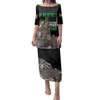 Free Palestine Family Matching Puletasi and Hawaiian Shirt Eagle of Saladin - Wonder Print Shop