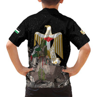 Free Palestine Family Matching Short Sleeve Bodycon Dress and Hawaiian Shirt Eagle of Saladin - Wonder Print Shop