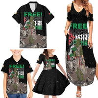 Free Palestine Family Matching Summer Maxi Dress and Hawaiian Shirt Eagle of Saladin - Wonder Print Shop