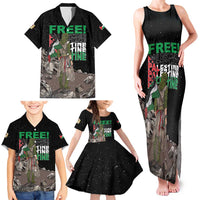 Free Palestine Family Matching Tank Maxi Dress and Hawaiian Shirt Eagle of Saladin - Wonder Print Shop
