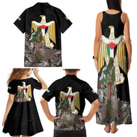 Free Palestine Family Matching Tank Maxi Dress and Hawaiian Shirt Eagle of Saladin - Wonder Print Shop