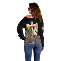 Free Palestine Off Shoulder Sweater Eagle of Saladin - Wonder Print Shop