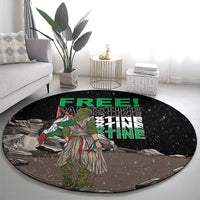 Free Palestine Round Carpet Eagle of Saladin