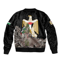 Free Palestine Sleeve Zip Bomber Jacket Eagle of Saladin - Wonder Print Shop