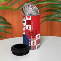 Panama Christmas Feliz Navidad 4 in 1 Can Cooler Tumbler Coquette Bow Style - Wonder Print Shop