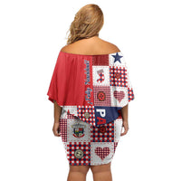 Panama Christmas Feliz Navidad Family Matching Off Shoulder Short Dress and Hawaiian Shirt Coquette Bow Style - Wonder Print Shop