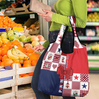 Panama Christmas Feliz Navidad Grocery Bag Coquette Bow Style