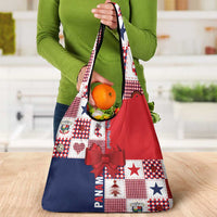 Panama Christmas Feliz Navidad Grocery Bag Coquette Bow Style