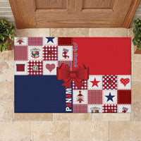 Panama Christmas Feliz Navidad Rubber Doormat Coquette Bow Style - Wonder Print Shop