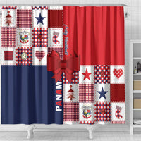 Panama Christmas Feliz Navidad Shower Curtain Coquette Bow Style