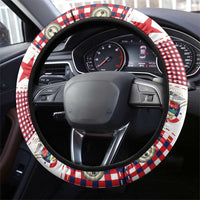 Panama Christmas Feliz Navidad Steering Wheel Cover Coquette Bow Style - Wonder Print Shop