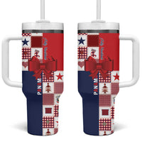 Panama Christmas Feliz Navidad Tumbler With Handle Coquette Bow Style - Wonder Print Shop