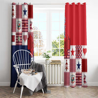 Panama Christmas Feliz Navidad Window Curtain Coquette Bow Style - Wonder Print Shop