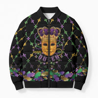 Mardi Gras King Bomber Puffer Jacket Let the Good Times Roll - Wonder Print Shop