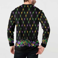 Mardi Gras King Button Sweatshirt Let the Good Times Roll - Wonder Print Shop