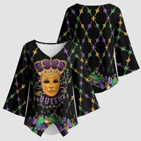 Mardi Gras King Kimono Sleeve Blouse Let the Good Times Roll - Wonder Print Shop