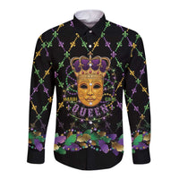 Mardi Gras King Long Sleeve Button Shirt Let the Good Times Roll - Wonder Print Shop