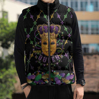 Mardi Gras King Sleeveless Puffer Jacket Let the Good Times Roll - Wonder Print Shop