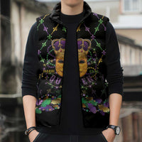 Mardi Gras King Sleeveless Puffer Jacket Let the Good Times Roll - Wonder Print Shop