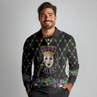 Mardi Gras Queen Long Sleeve Polo Shirt Let the Good Times Roll - Wonder Print Shop