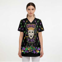 Mardi Gras Queen Scrub Top Let the Good Times Roll - Wonder Print Shop