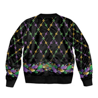 Mardi Gras Queen Sleeve Zip Bomber Jacket Let the Good Times Roll - Wonder Print Shop