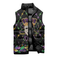 Mardi Gras Queen Sleeveless Puffer Jacket Let the Good Times Roll - Wonder Print Shop
