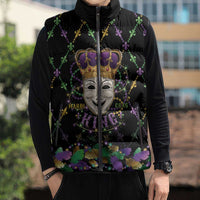 Mardi Gras Queen Sleeveless Puffer Jacket Let the Good Times Roll - Wonder Print Shop