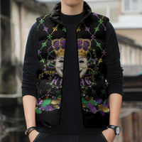Mardi Gras Queen Sleeveless Puffer Jacket Let the Good Times Roll - Wonder Print Shop