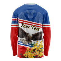 Serbia and Montenegro National Day Long Sleeve Shirt Eagle With Mimosa Flower - Wonder Print Shop