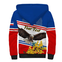 Serbia and Montenegro National Day Sherpa Hoodie Eagle With Mimosa Flower - Wonder Print Shop