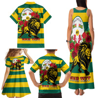 Togo Independence Day Family Matching Tank Maxi Dress and Hawaiian Shirt Lion With Rosa Flag Style - Wonder Print Shop