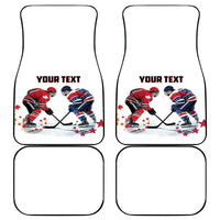 USA vs Canada Ice Hockey Face Off Car Mats Stars Maple Leaf