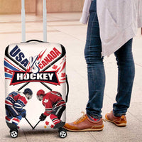 USA vs Canada Ice Hockey Face Off Luggage Cover Stars Maple Leaf