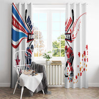 USA vs Canada Ice Hockey Face Off Window Curtain Stars Maple Leaf