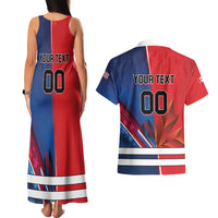 Custom USA vs Canada Ice Hockey Face Off Couples Matching Tank Maxi Dress and Hawaiian Shirt Hockey Championship