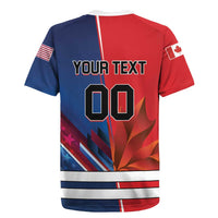 Custom USA vs Canada Ice Hockey Face Off Rugby Jersey Hockey Championship