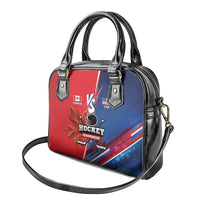 USA vs Canada Ice Hockey Face Off Shoulder Handbag Hockey Championship