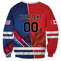 Custom USA vs Canada Ice Hockey Face Off Sweatshirt Hockey Championship