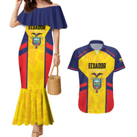 Custom Ecuador Rugby Couples Matching Mermaid Dress and Hawaiian Shirt Los Piqueros Go Champions