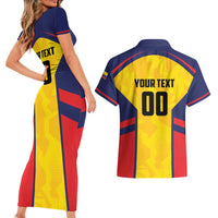 Custom Ecuador Rugby Couples Matching Short Sleeve Bodycon Dress and Hawaiian Shirt Los Piqueros Go Champions
