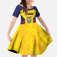 Custom Ecuador Rugby Kid Short Sleeve Dress Los Piqueros Go Champions