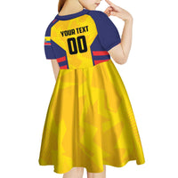 Custom Ecuador Rugby Kid Short Sleeve Dress Los Piqueros Go Champions