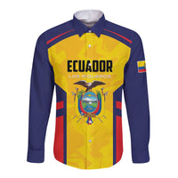 Custom Ecuador Rugby Long Sleeve Button Shirt Los Piqueros Go Champions